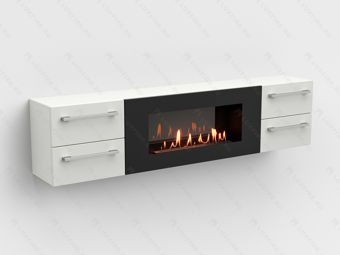 Тумба ТВ Lux Fire "Нева" настенная 1700 матовая, белая с биокамином 900 по цене 99 070 руб.