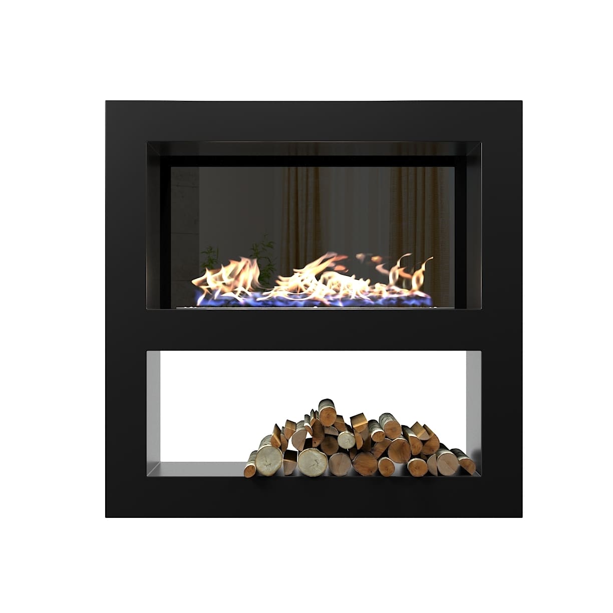 Биокамин "Русский огонь" Лобби 900 встраиваемый с декоративным стеклом (стемалитом) по цене 52 500 руб.