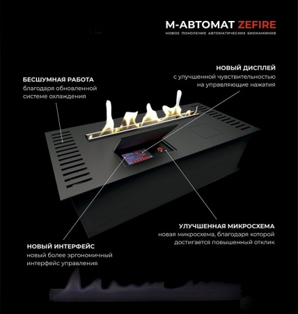 Автоматический биокамин ZeFire M 700 с ДУ Автоматический биокамин ZeFire M 700 с ДУ по цене 269 000 руб.