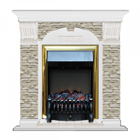 Арочный Грот однотонный (белый)+Fobos Brass